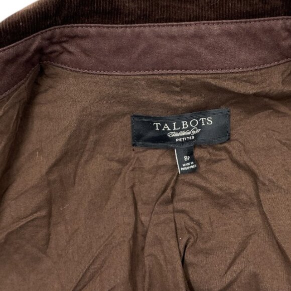 Talbots Petites Military Riding Waxed Cotton Lightweight Coat Jacket Women's 8P - Picture 8 of 9